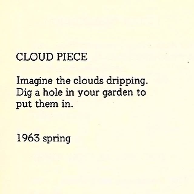 “Cloud Piece” Yoko Ono - 1963
#fluxus #performanceart #yokoono #NewYork #cloud