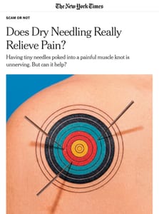 20.04.26 The New York Times @nytimes SCAM OR NOT. Does Dry Needling Really Relieve Pain? Having tiny needles poked into 