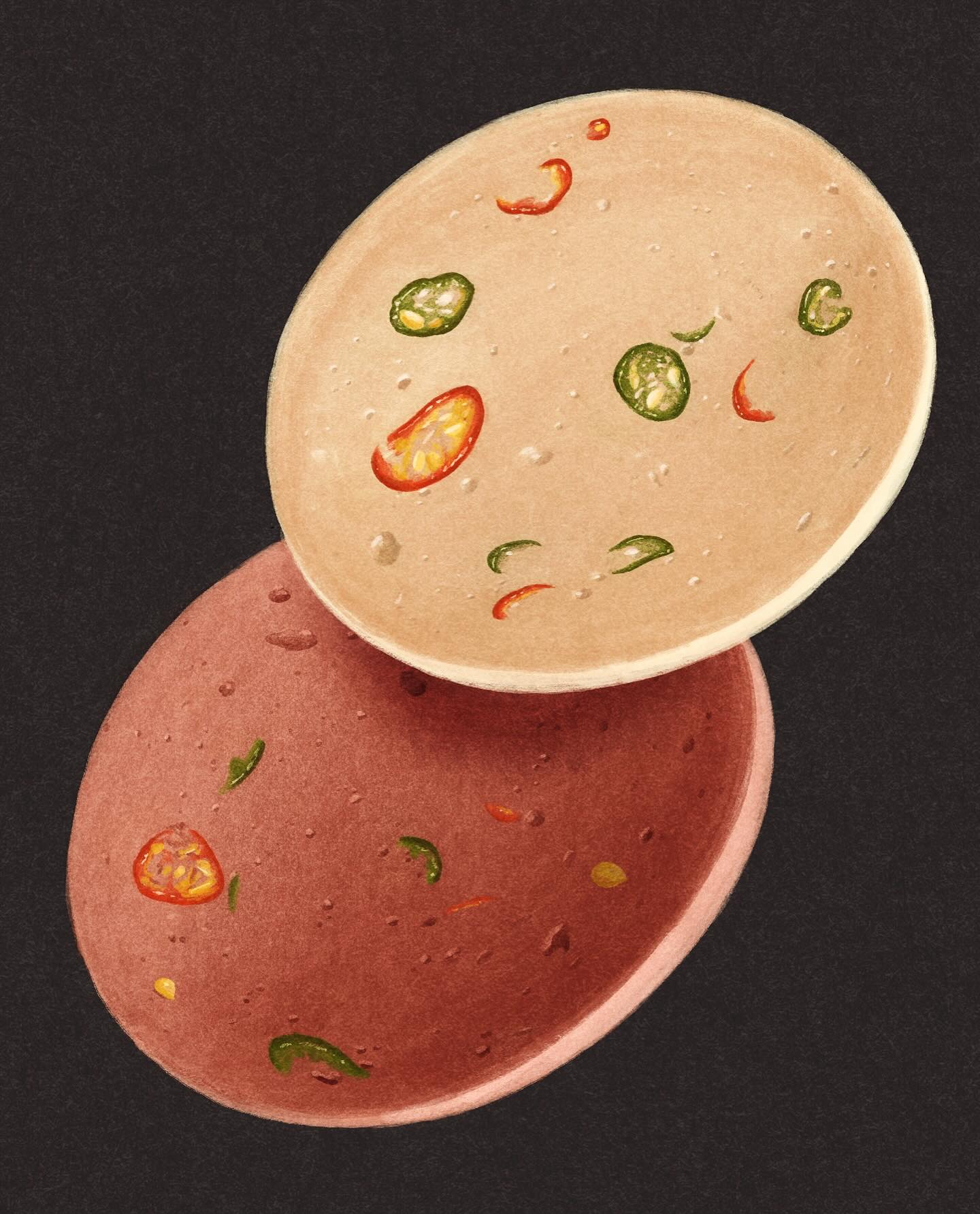 Chicken or Pork bologna with chili? 🌶️🔥