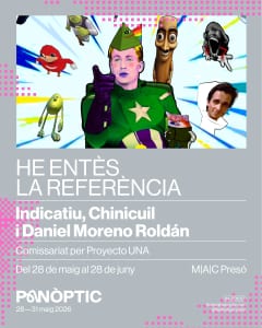 EXPO #PANÒPTIC26 

⚡He entès la referència⚡

Un comissariat de @proyectouna_ amb obres de @indicatiu8385 @chini_cuil i @