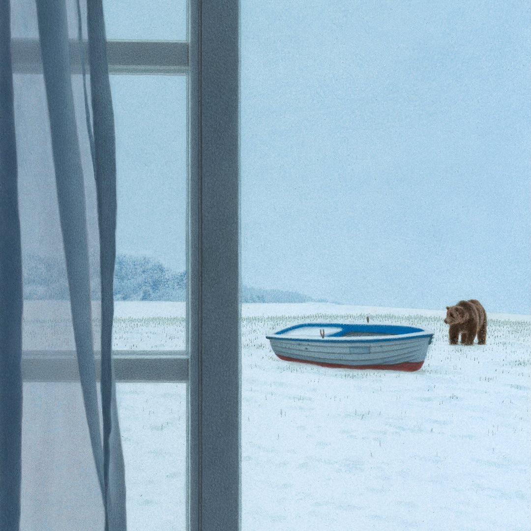 „In the Snow“
Acrylics on cardboard
14,6 x 11,2 inches
2025

„In the Snow” is a painting from this spring. Together with