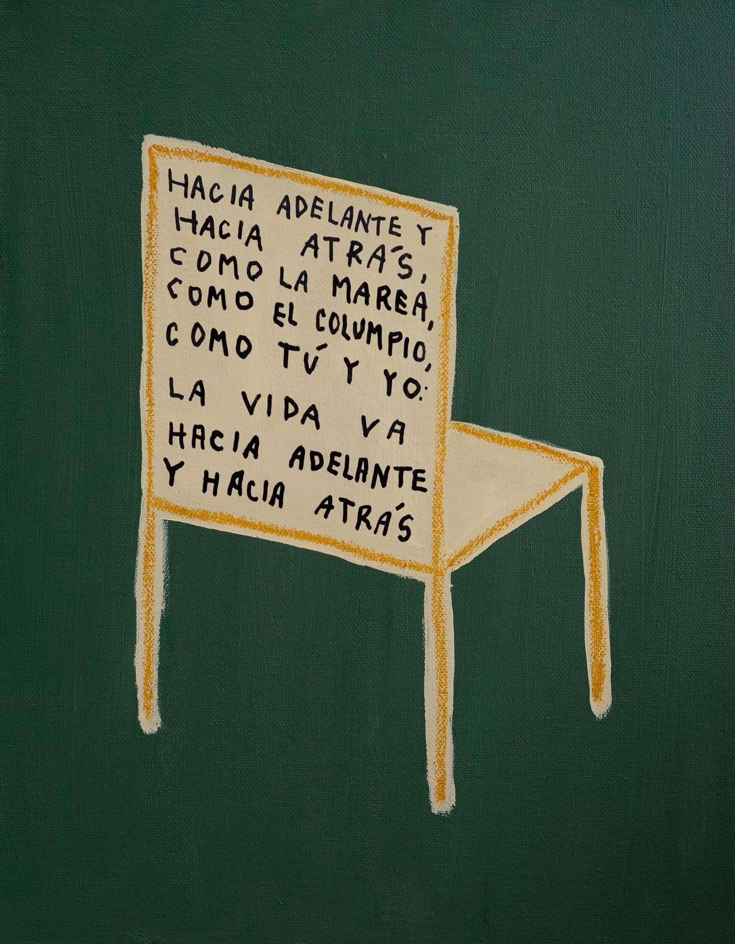 Fig. 1: “Hacia adelante y hacia atrás.” (Mixta sobre tela)
