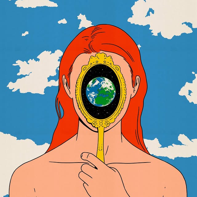 A Mirror 🌍 

#magritte #illustration #space #earth #woman