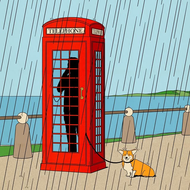 Urgent Call ☎️

#illustration #dog #london #dogsofinstagram #rain